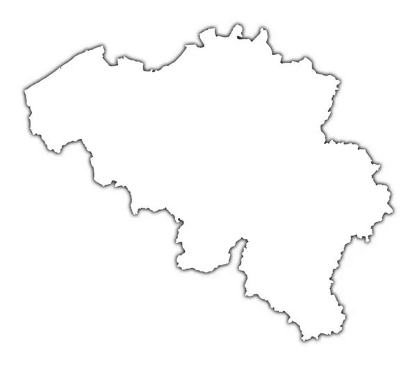 比利时大纲地图与阴影 — 图库照片