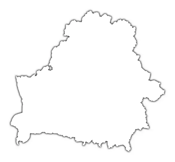 Mapa przeglądowa Białorusi z cieniem — Zdjęcie stockowe