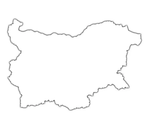 Mapa przeglądowa Bułgarii z cieniem — Zdjęcie stockowe