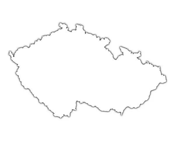 Mapa przeglądowa Czechy z cieniem — Zdjęcie stockowe