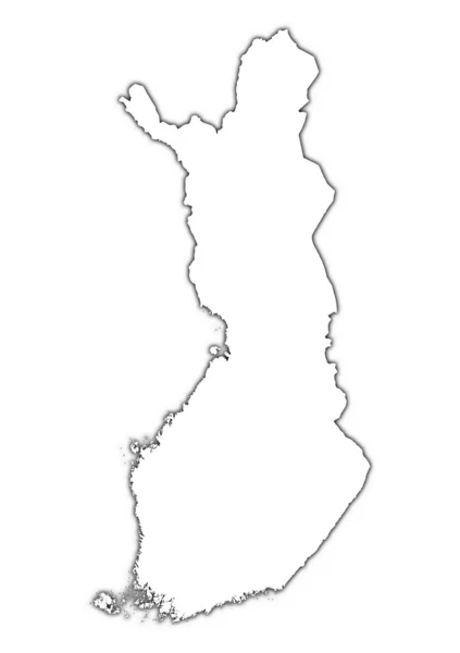 Finland overzicht kaart met schaduw — Stockfoto