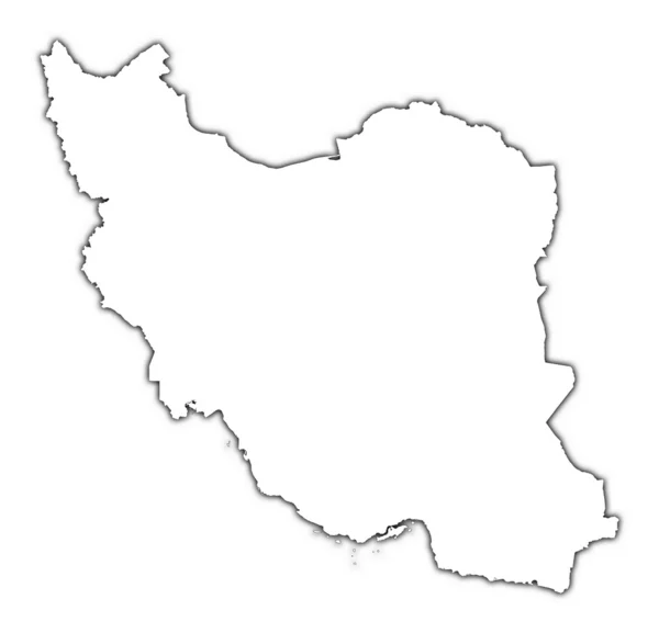 Iran outline map with shadow — Stock Photo, Image