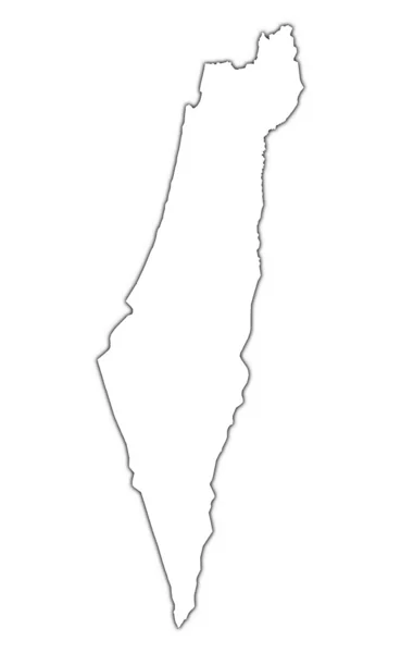 Israel outline map with shadow — Stock Photo, Image