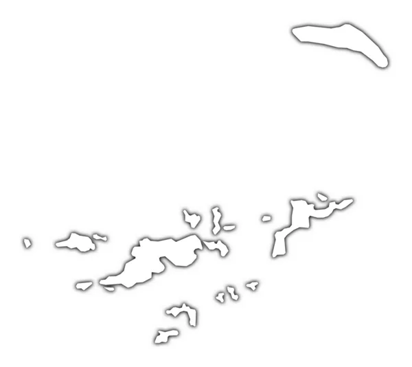 Brittiska Jungfruöarna konturkarta med skugga — Stockfoto