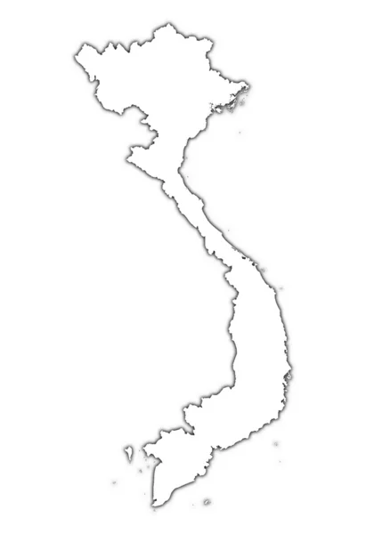 Mapa Vietnam osnovy se stínem — Stock fotografie