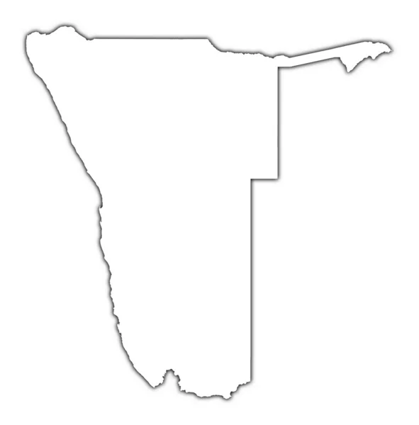 Mapa przeglądowa Namibii z cieniem — Zdjęcie stockowe