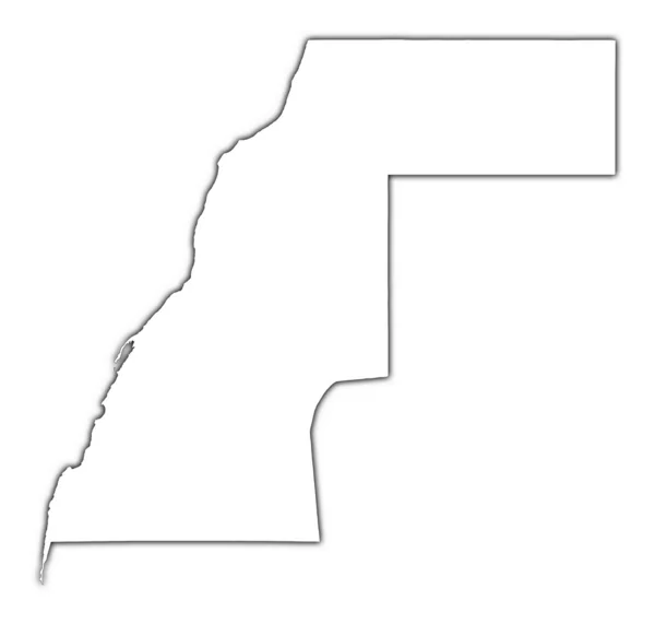 Mapa de contorno do Saara Ocidental com sombra — Fotografia de Stock