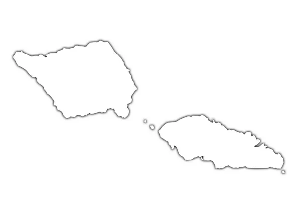 Samoa overzicht kaart met schaduw — Stockfoto
