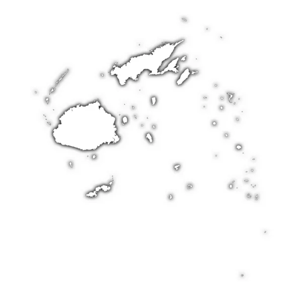 Mapa do contorno de Fiji com sombra — Fotografia de Stock