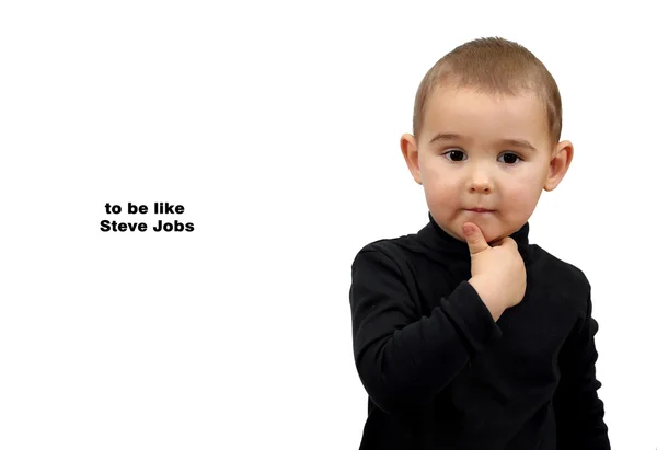 To be like Steve Jobs. Kid, boy — Stock Photo, Image
