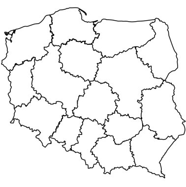 Administration map of poland clipart