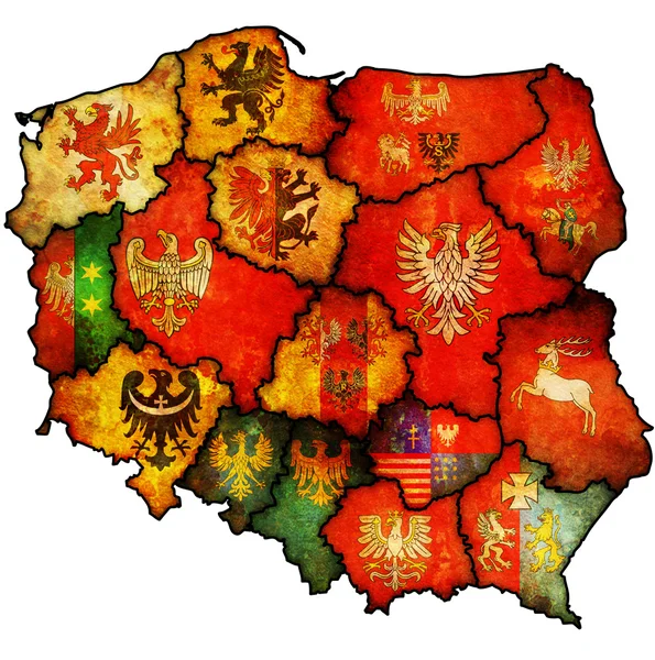 Административная карта Польши — стоковое фото