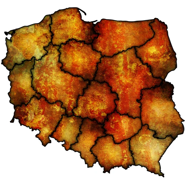 Administracja mapa polski — Zdjęcie stockowe