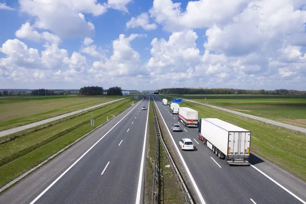 Camiones en la autopista A4 Imágenes de stock libres de derechos