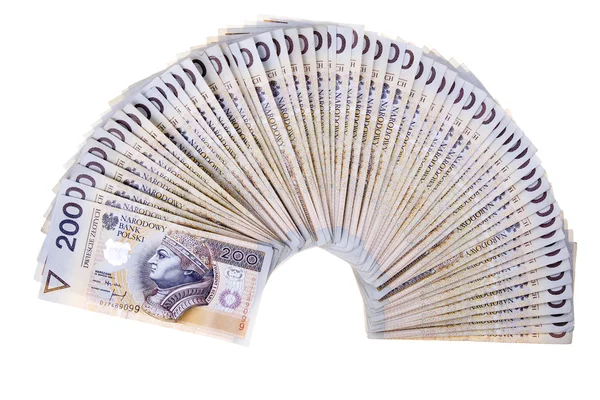 Dinheiro polonês duzentos zlotys — Fotografia de Stock