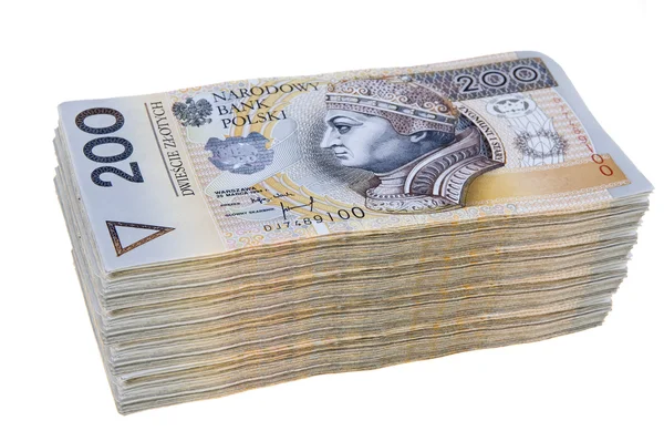 Polaco dinero doscientos zlotys — Foto de Stock