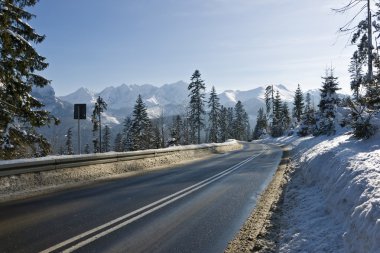 Winter road clipart