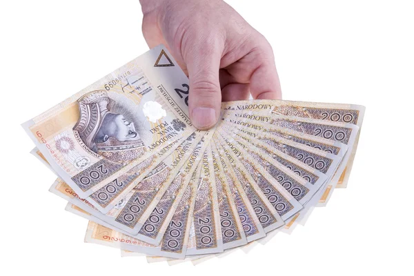 Lengyel pénz kétszáz zlotys — Stock Fotó