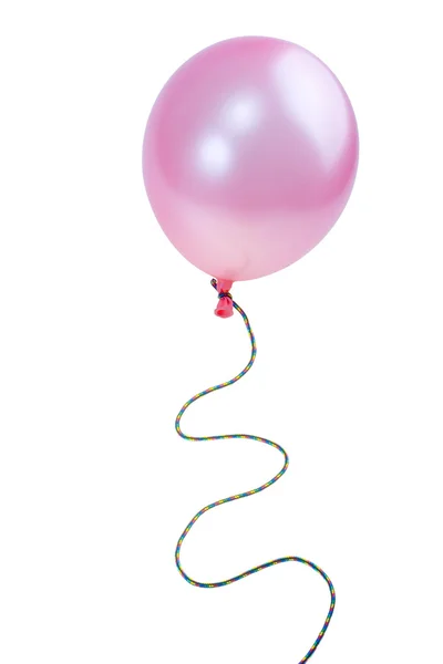 Różowy balon na białym tle — Zdjęcie stockowe