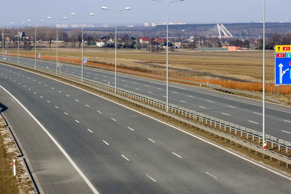A1 puste autostrady w Polsce — Zdjęcie stockowe
