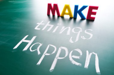 Make things happen, concept words clipart