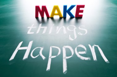 Make things happen, concept words clipart