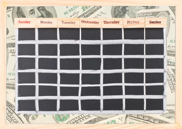 Blank money schedule, Monthly calendar with notes