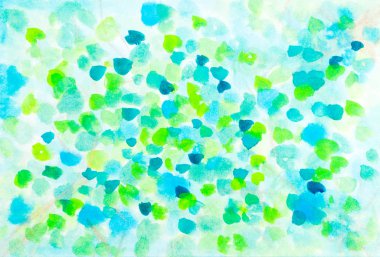 Abstract spring leaves watercolor design clipart