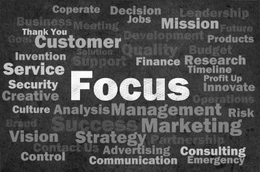 Focus concept with other related words clipart