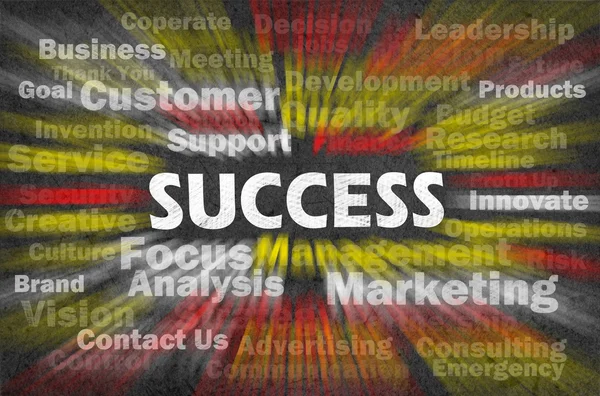 Success concept with other related words on retro background — Stock Photo, Image
