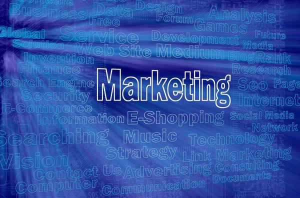 Conceito de marketing com palavras relacionadas à internet — Fotografia de Stock