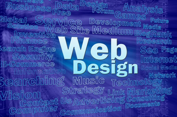 Conceito de Web design no espaço virtual azul — Fotografia de Stock