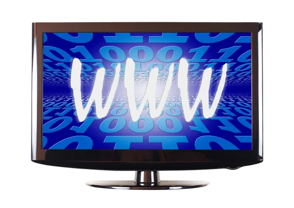 Internet concept, WWW word with virtual information — Stock Photo, Image