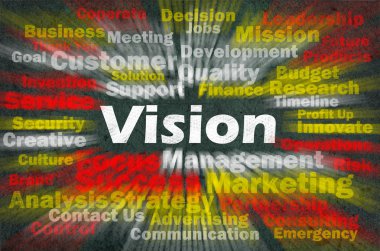 Vision concept with other related words clipart