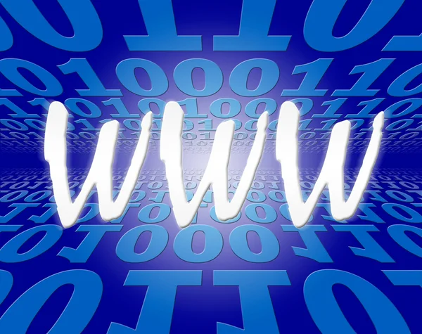 Concepto de Internet, palabra WWW con flujo virtual — Foto de Stock