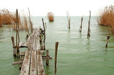 eski pier at lake balaton, Macaristan