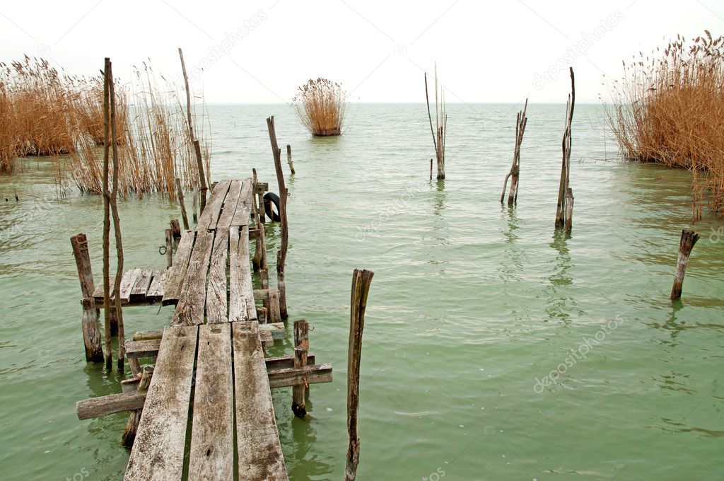 Old pier at Lake Balaton,Hungary