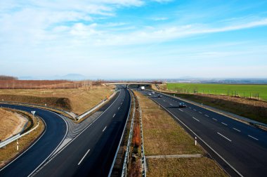 Four-lane motorway leads across the country at Lake Balaton clipart