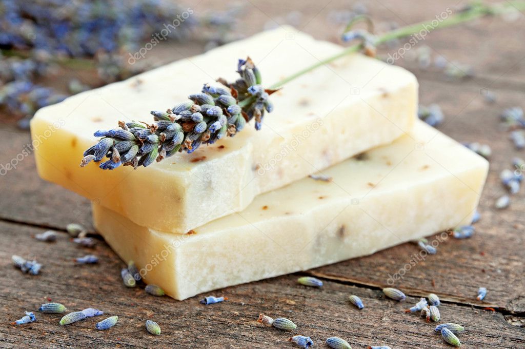 Home-made soap with lavender