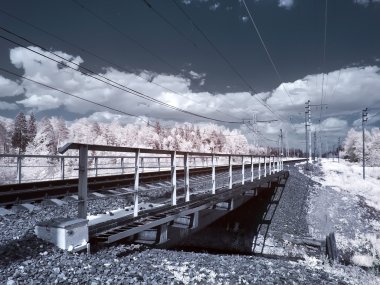 Infrared photograph. Bridge clipart