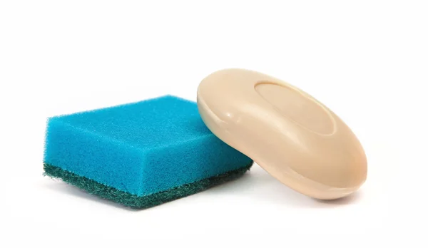 De spons water en zeep — Stockfoto