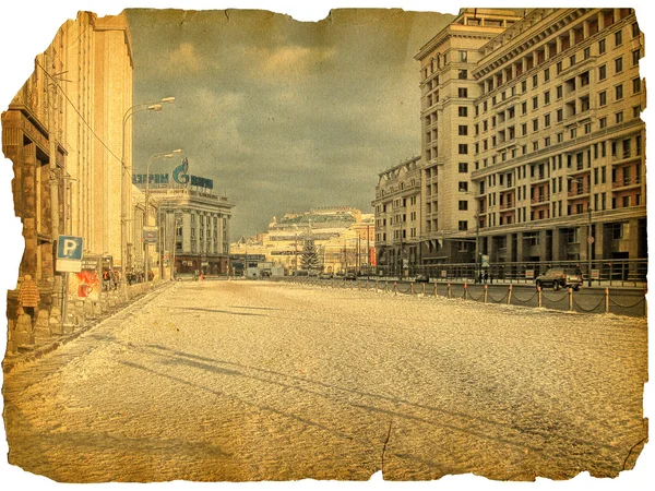 En los viejos tiempos. Calle es el Okhotnyy Ryad — Foto de Stock