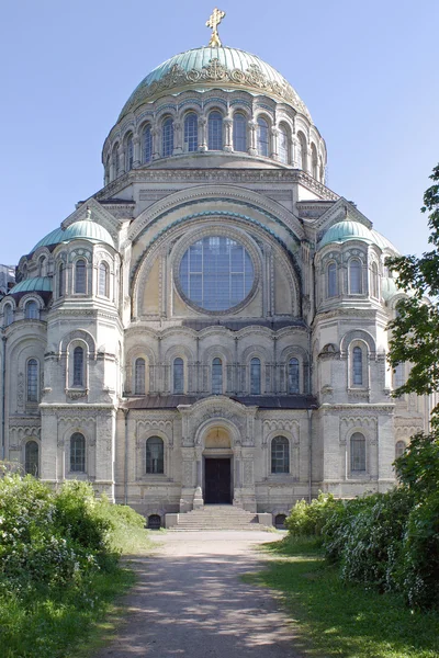 A marine cathedral is in city Kronstadt — Stock Photo, Image