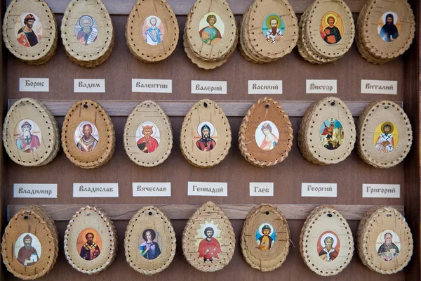 Icons on a birch bark — Stock Photo, Image