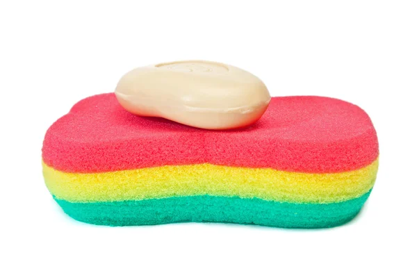 Jabón y la esponja —  Fotos de Stock