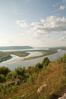 Volga. zhiguli dağlar