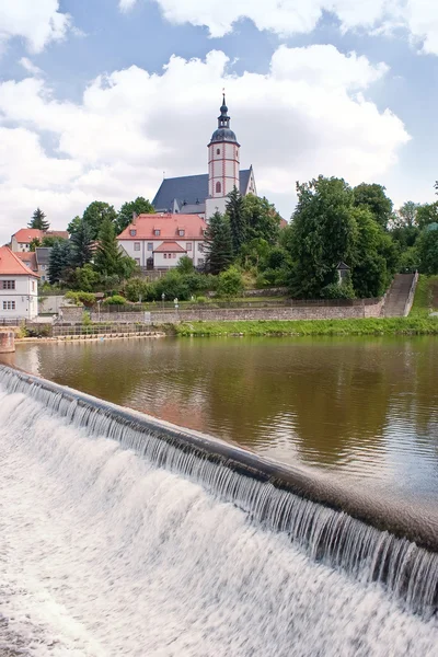 Weir in city Penig — Stock Photo, Image