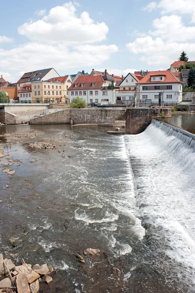 Weir in city Penig — Stock Photo, Image