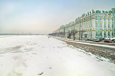 Winter palace and Neva clipart