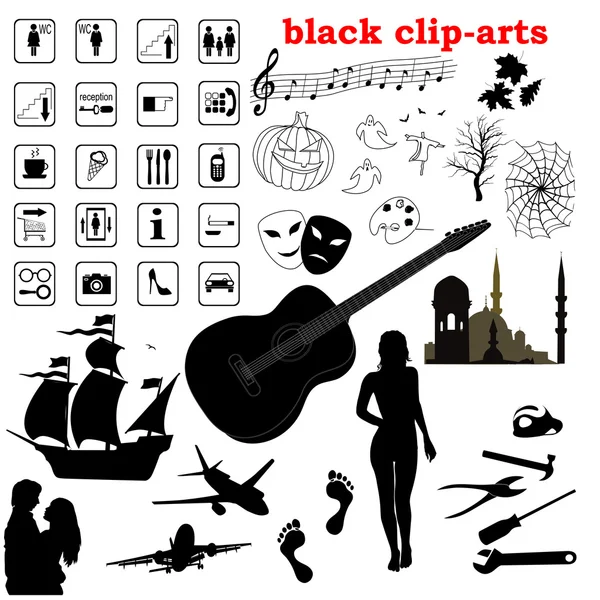 Zwarte vector clip-arts — Stockvector